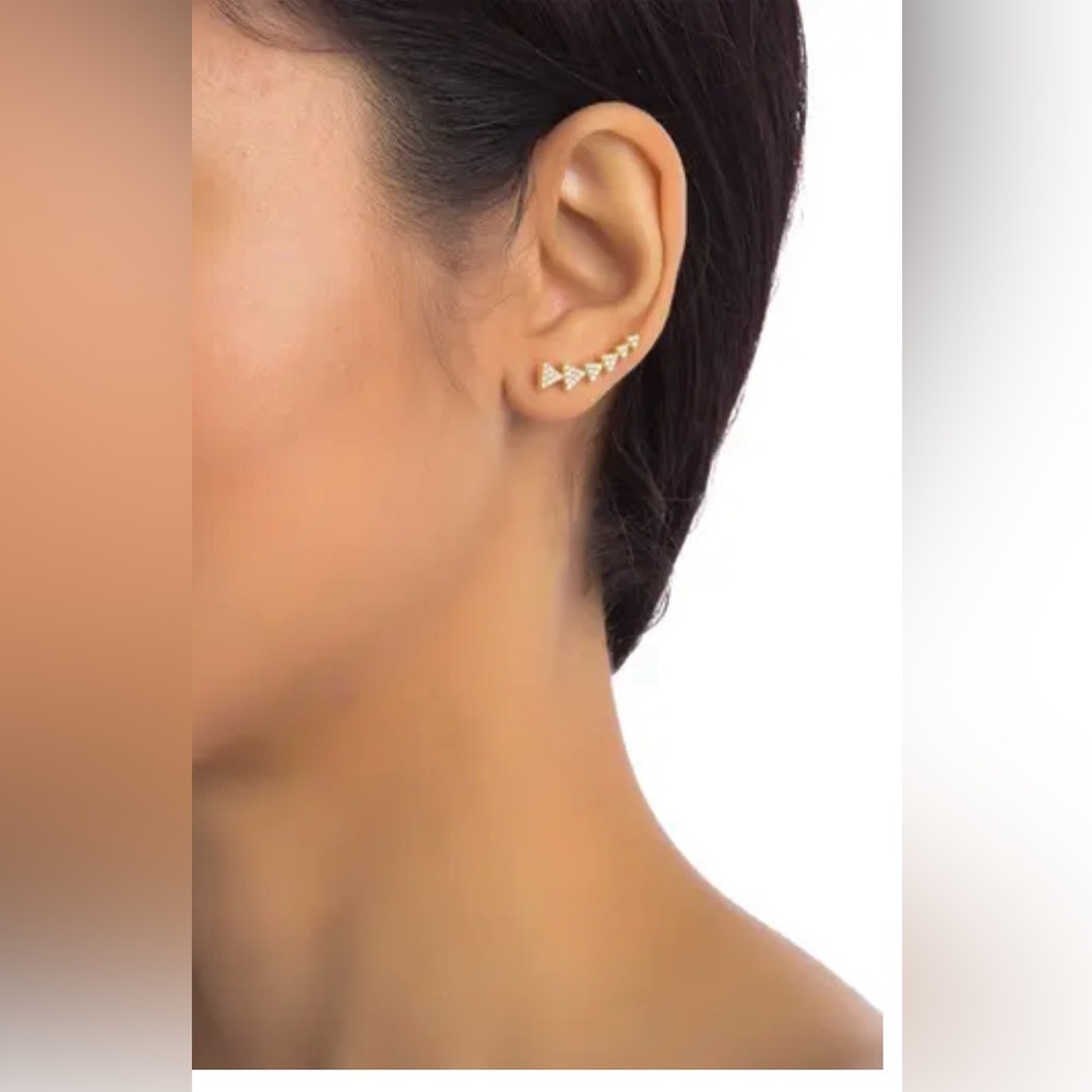 ADORNIA Swarovski Crystal Accented Arrow Ear Climber Earrings (NWT)
